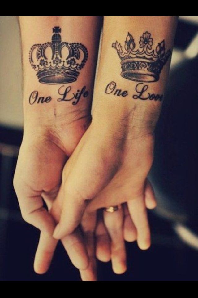 Royal style couple tattoo quotes