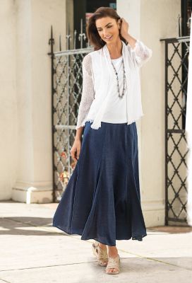 Hammered Long Skirt Outfit
