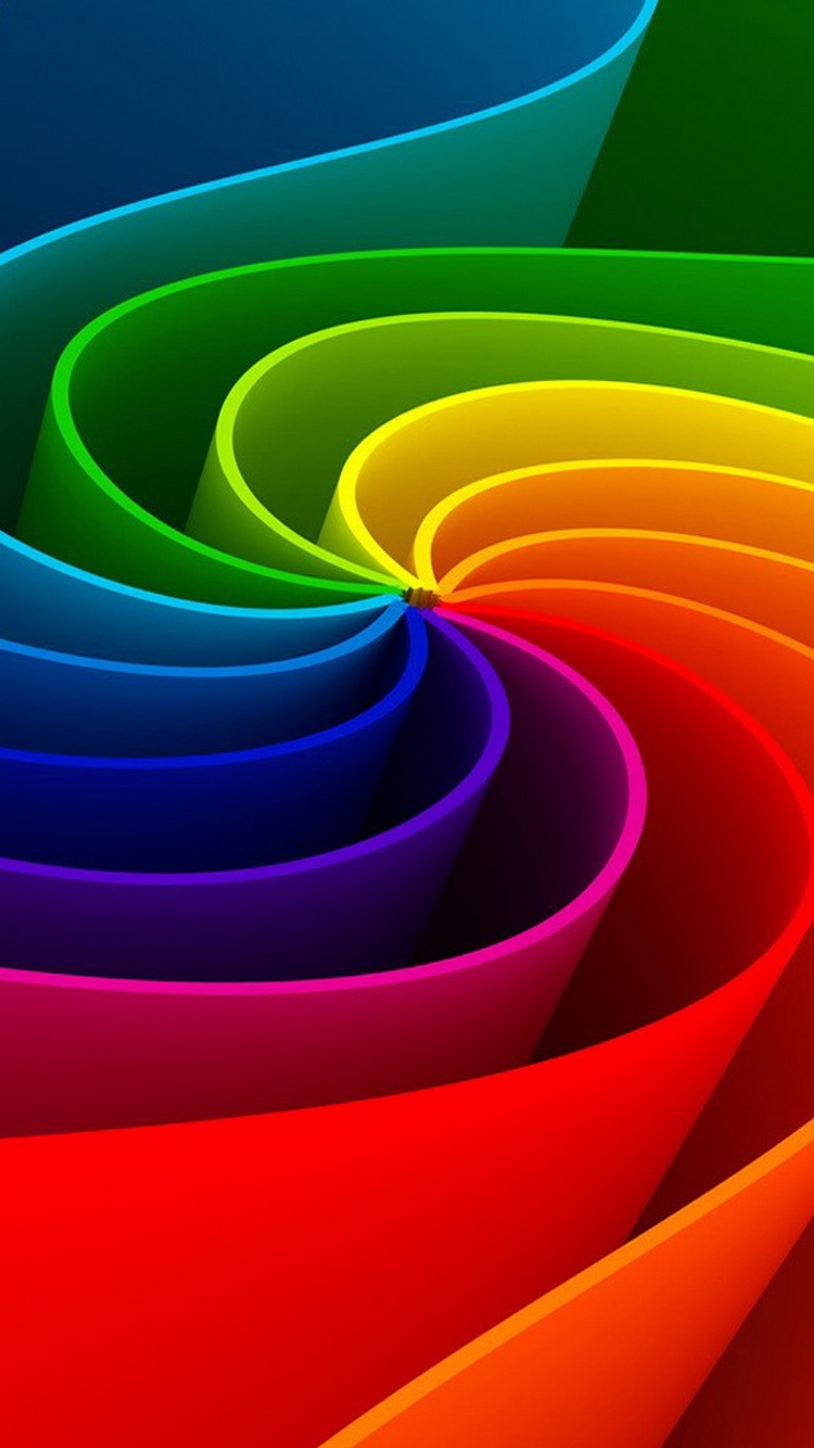 3D Abstract Colorful Rainbow Swirl iPhone 6 Wallpaper