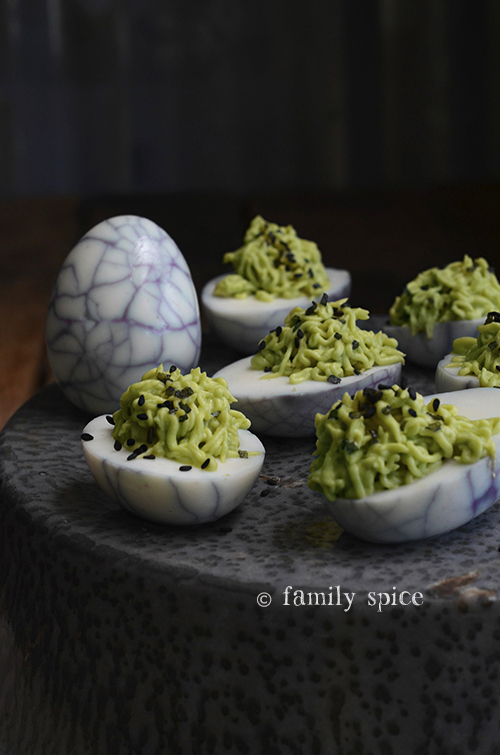 Avocado and Wasabi Deviled Eggs