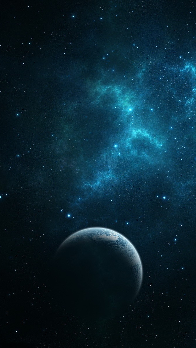 Dark Blue Space iPhone 5 Wallpaper