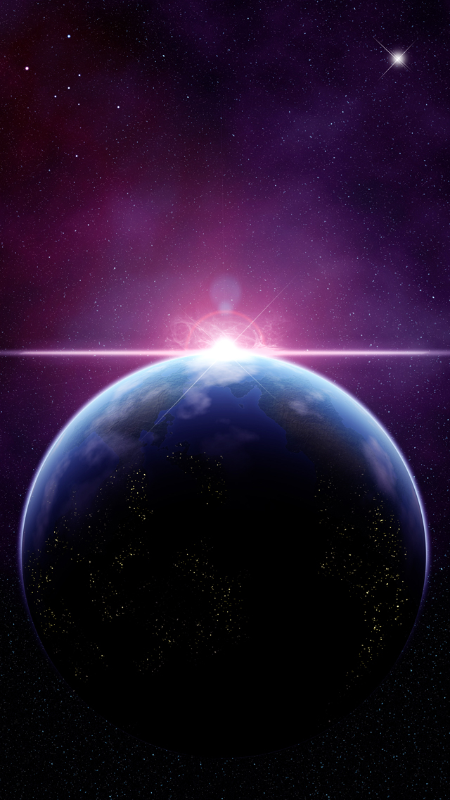 Earth And Sun Abstract Render iPhone 5 Wallpaper