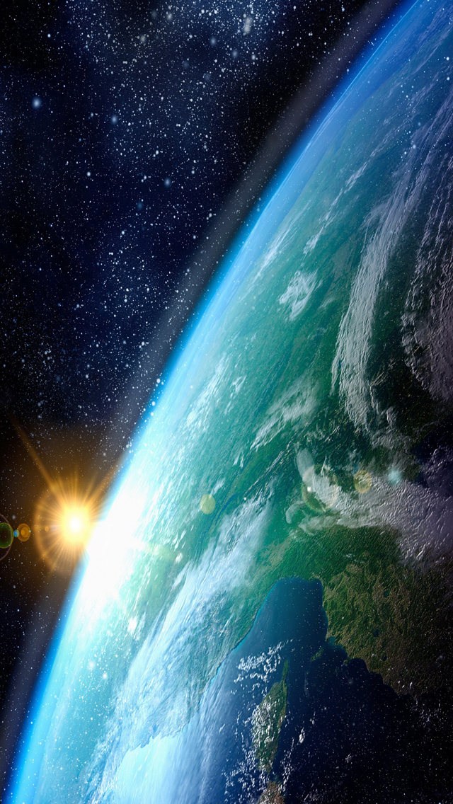 Earth Sunrise From Space iPhone 5 Wallpaper