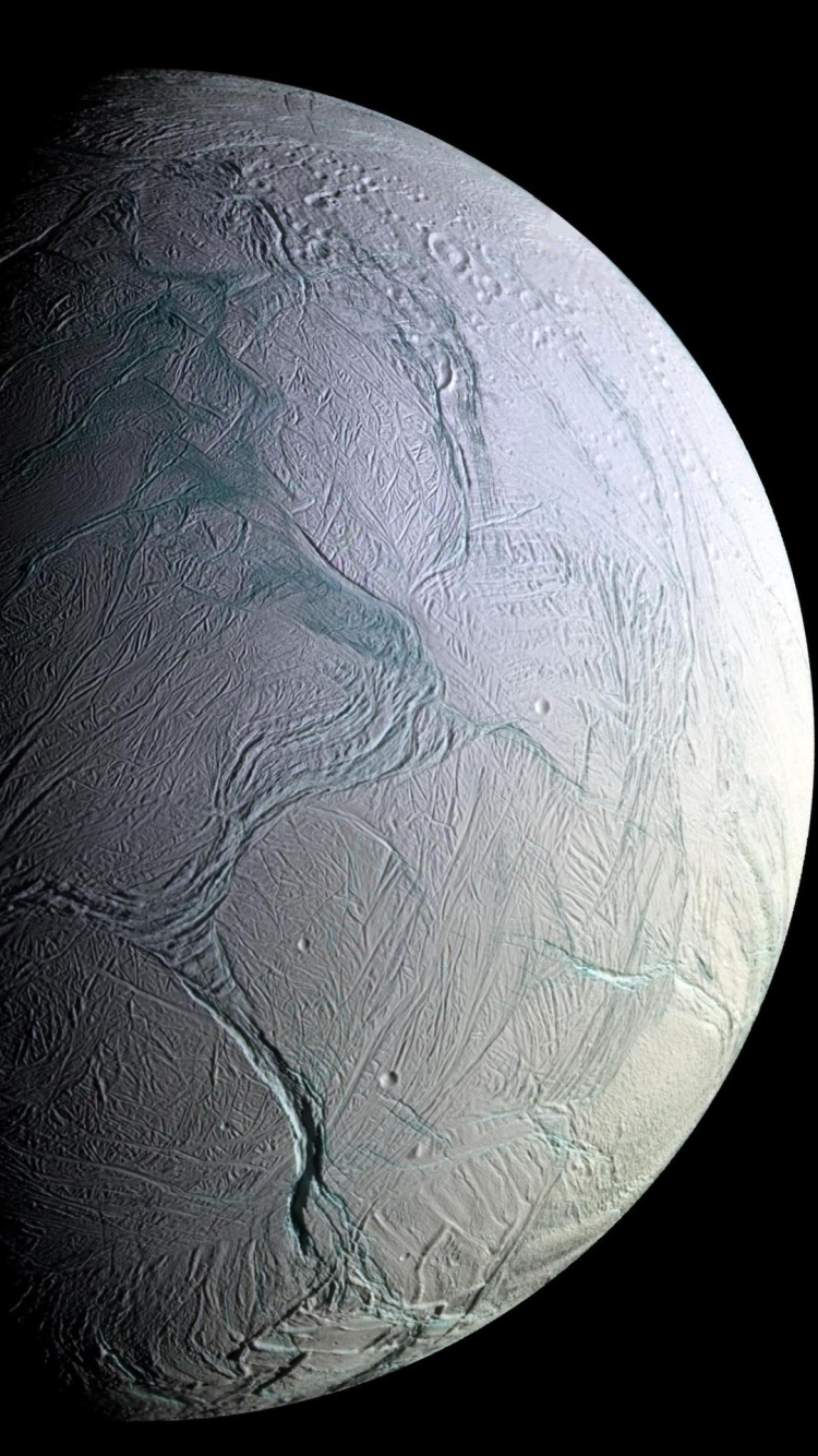 Enceladus Moon Saturn iPhone 6 Wallpaper