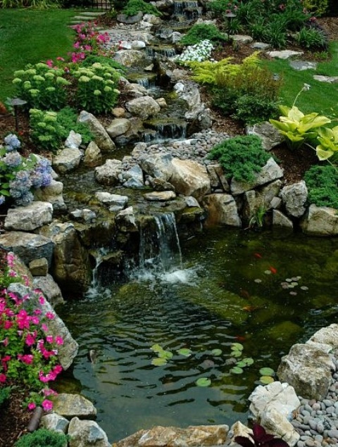 Garden And Backyard Waterfalls Ideas 21
