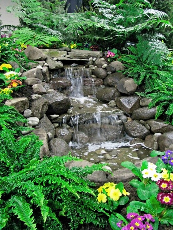 Garden And Backyard Waterfalls Ideas 25