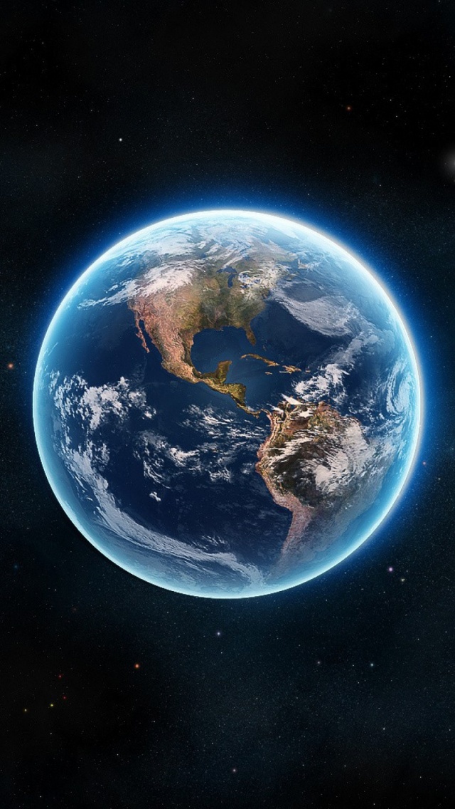 Glowing Planet Earth Illustration iPhone 5 Wallpaper