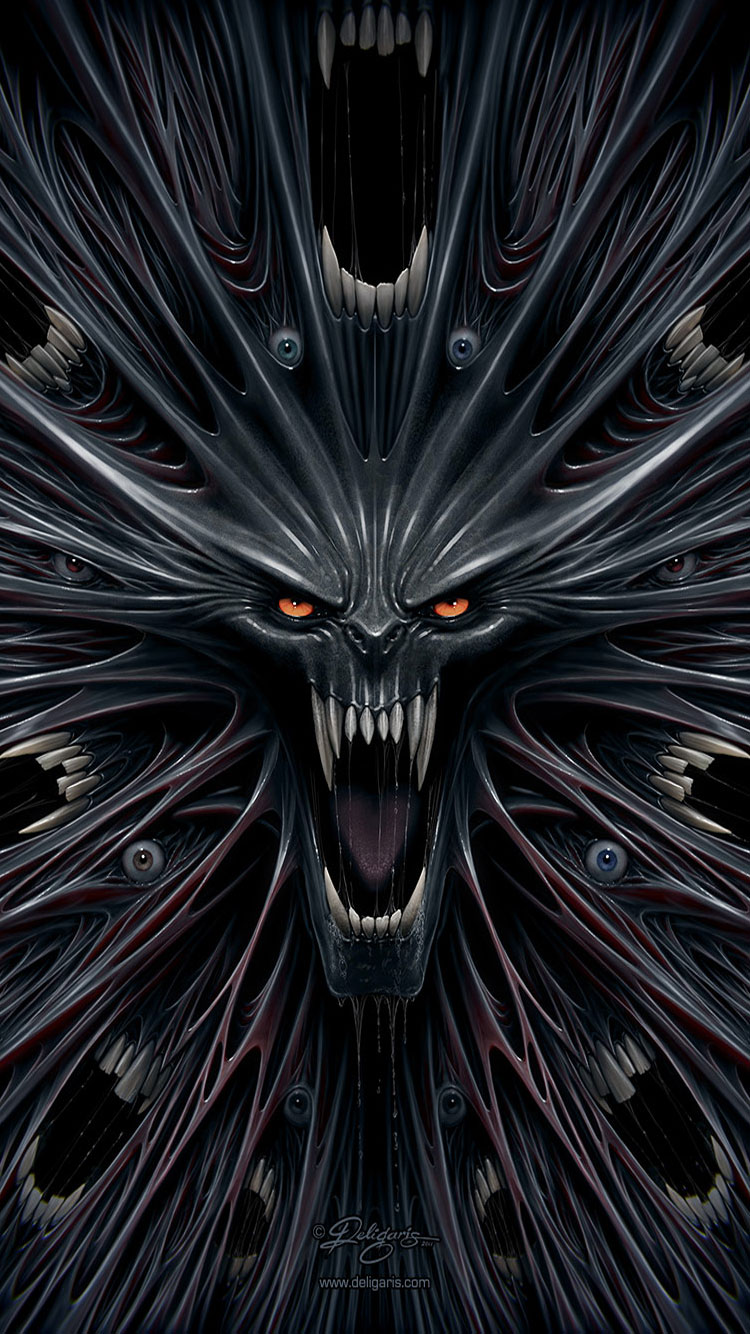 Horror Monster Illustration iPhone 6 Wallpaper