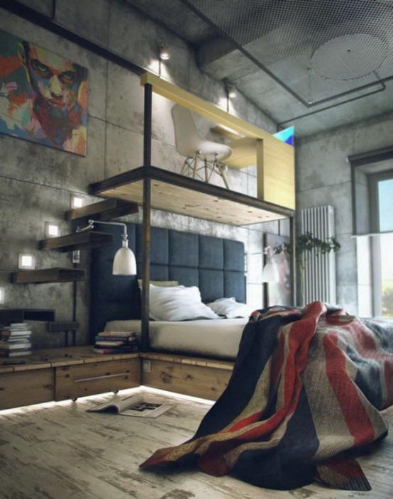 Industrial Bedroom Designs 3
