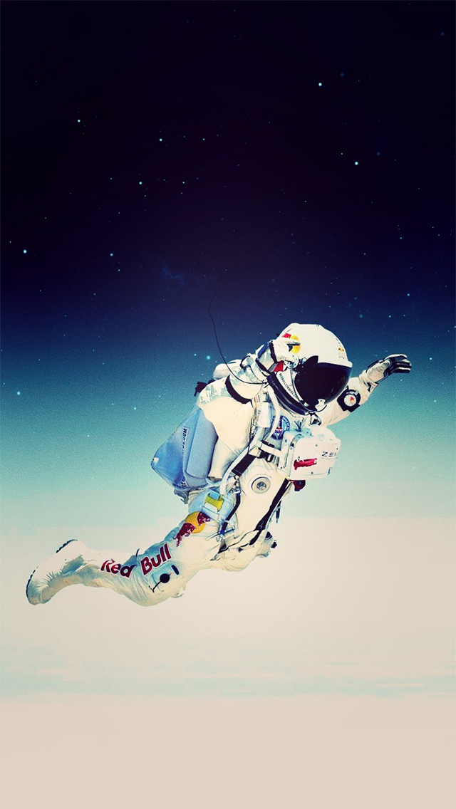Jump From Space Red Bull Felix Baumgartner Illustration iPhone 5 Wallpaper