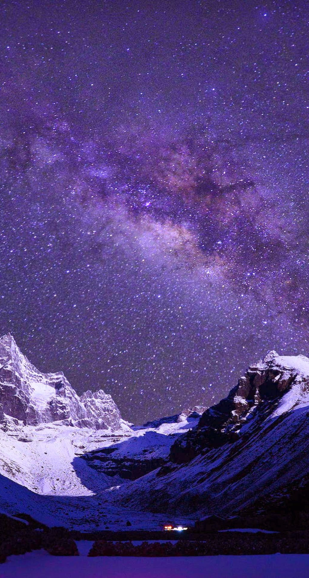 Milky Way Over Snow Mountains iPhone 6 Plus HD Wallpaper