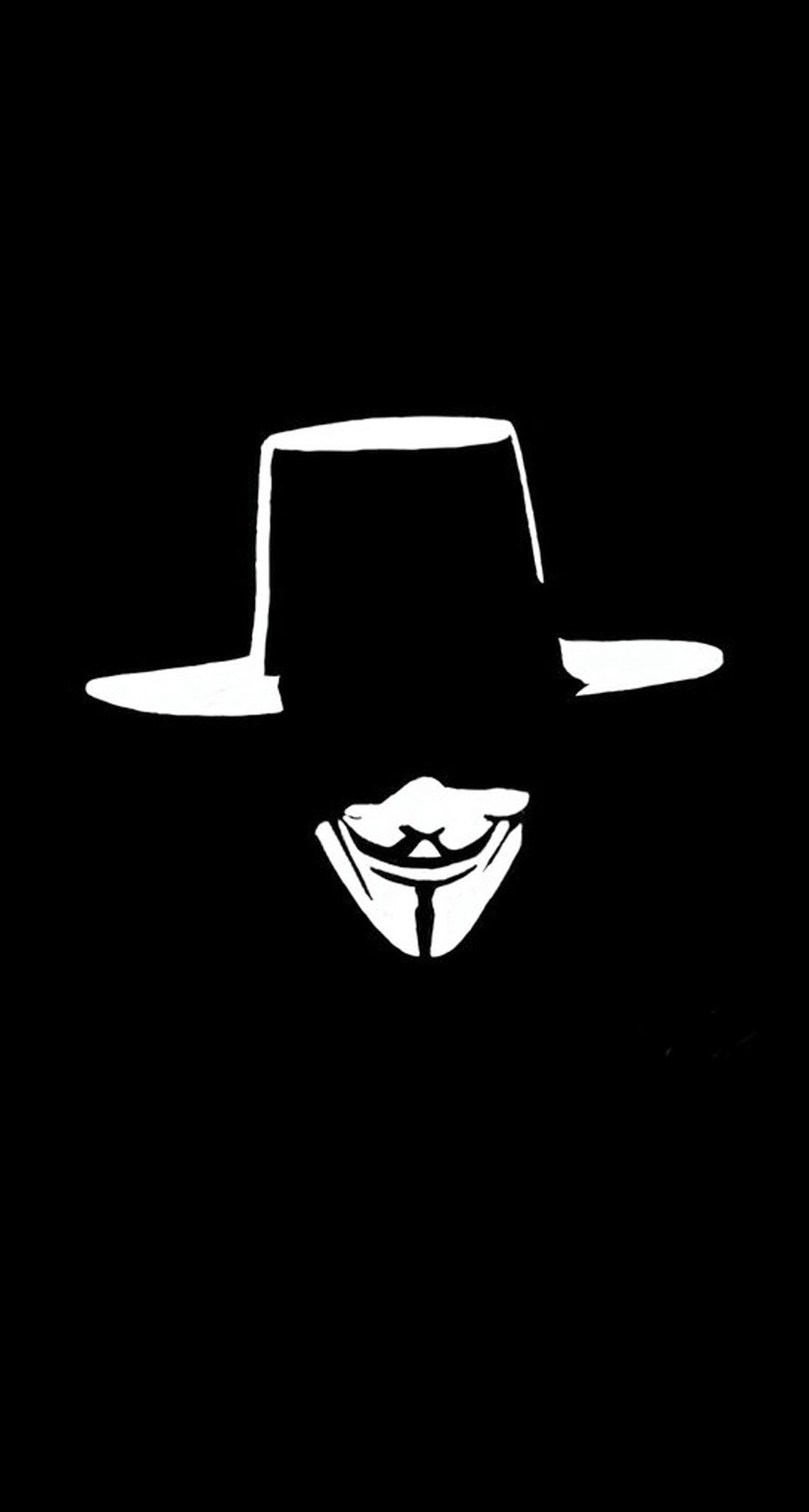 V For Vendetta Hat Face Illustration iPhone 6 Plus HD Wallpaper