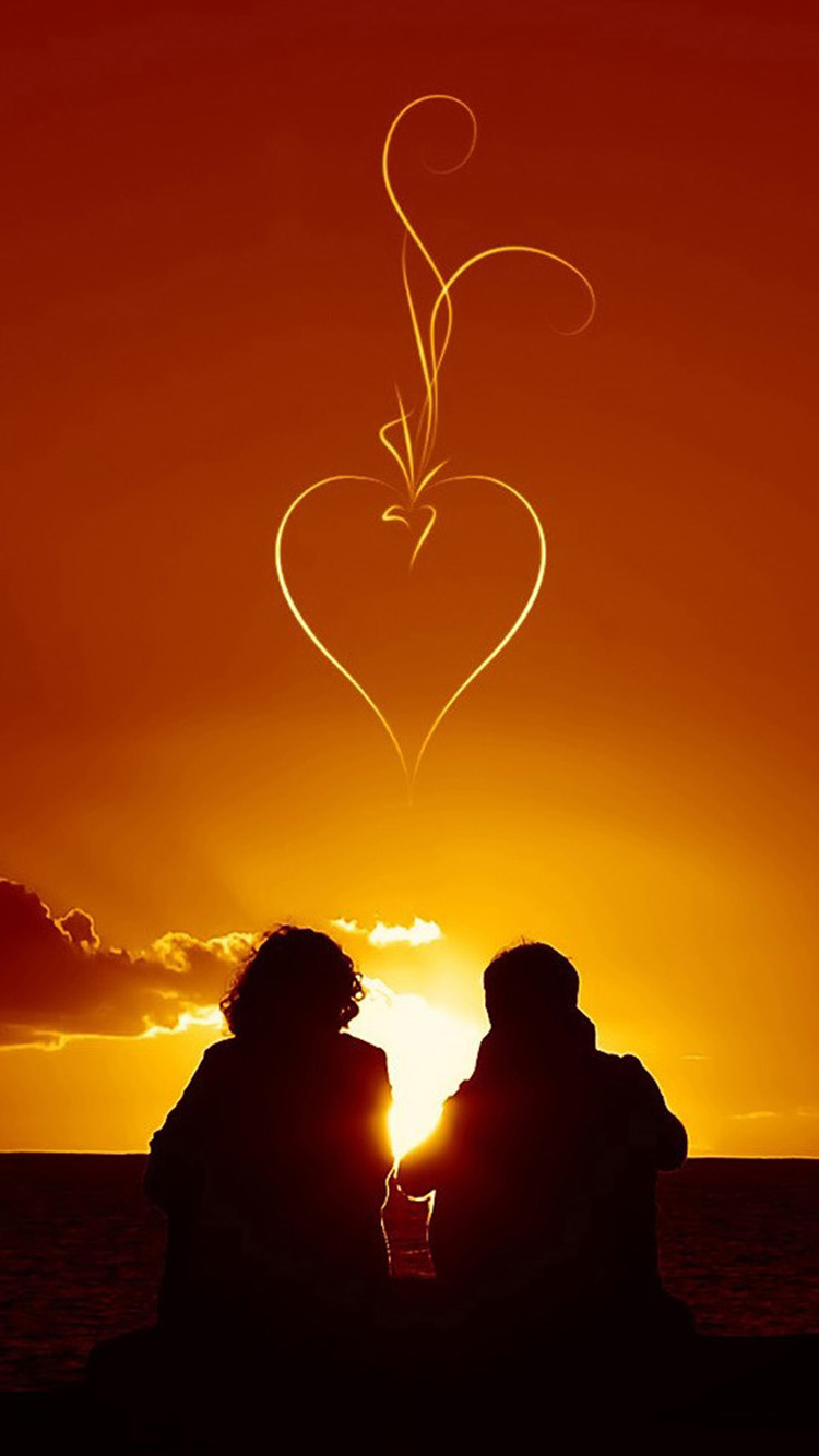 Valentine sunset scenery iPhone 6 Wallpapers