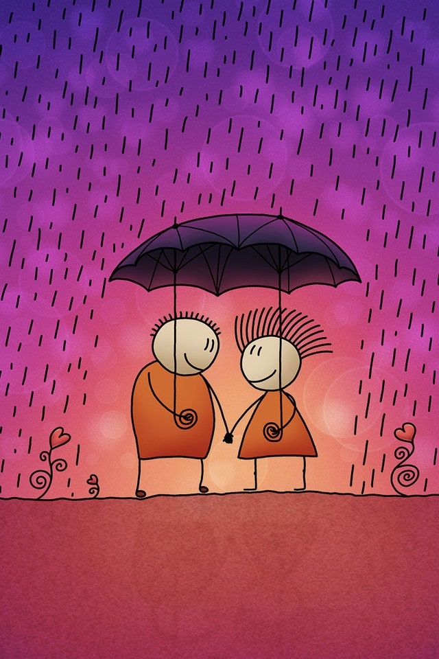 love couple in rain wallpapers for iphone 4s