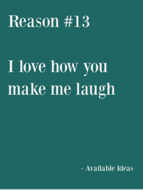 52 Reasons To Love You - 13