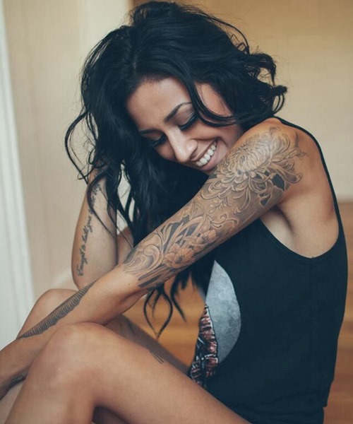 Amazing female cross tattoos sleeve photos