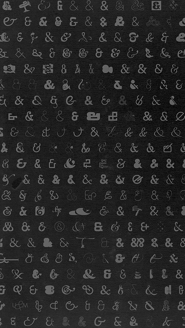 Ampersands Pattern Typograhpy iPhone 5 Wallpaper