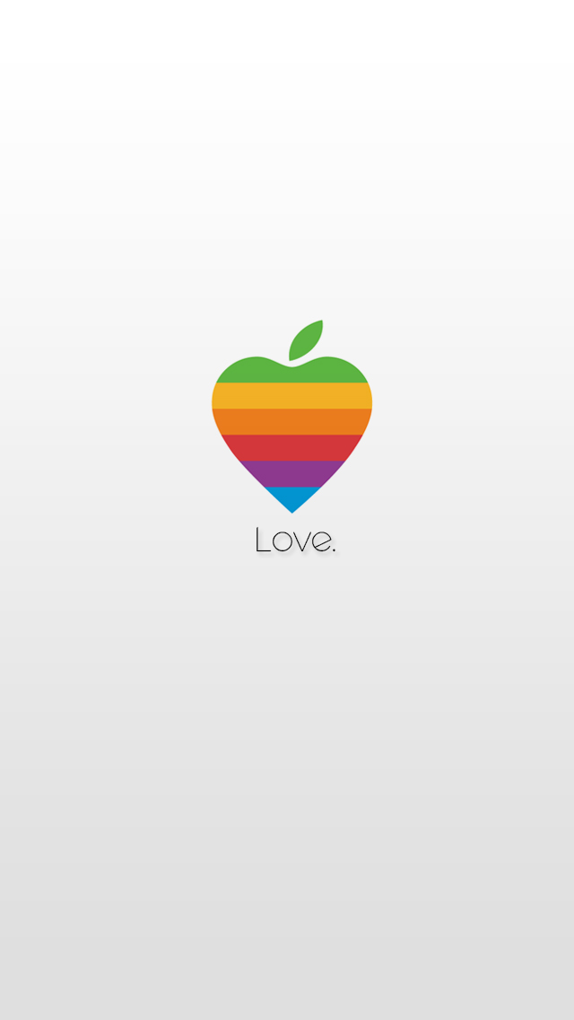 Apple Heart Old Logo Colors iPhone 5 Wallpaper