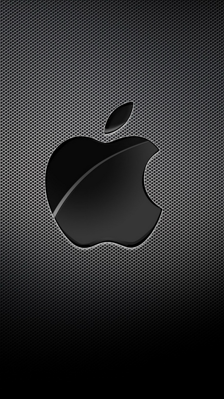 Apple Logo Black Grid Background iPhone 6 Wallpaper
