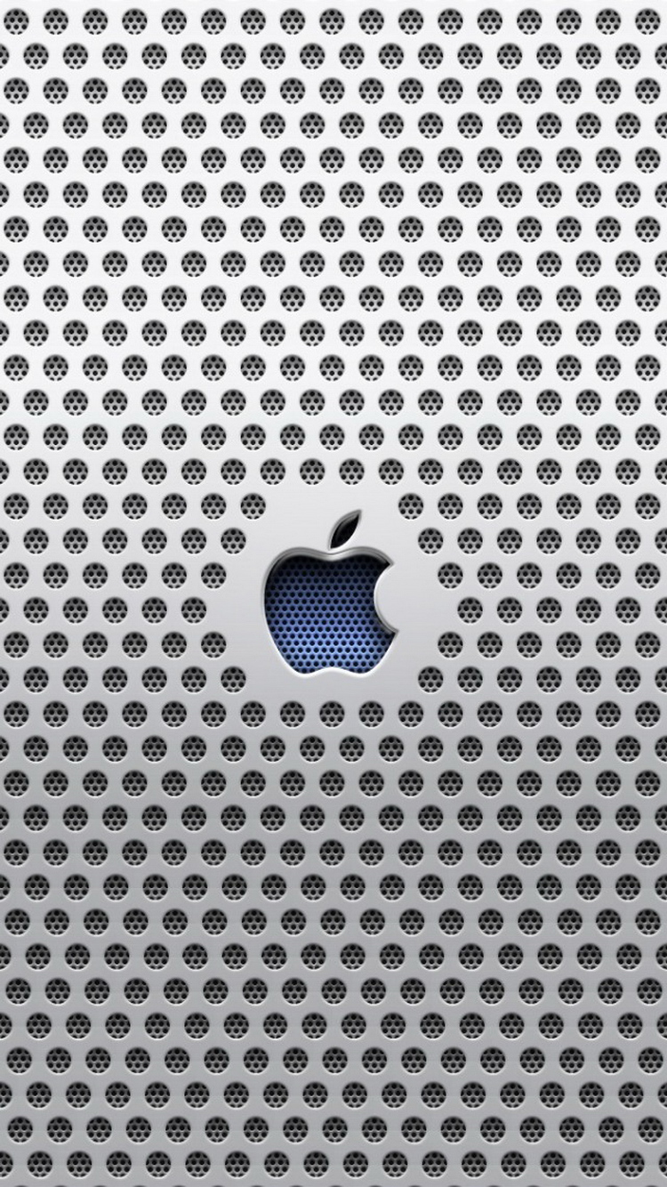 Apple Logo Metal Grid Carving iPhone 6 Wallpaper