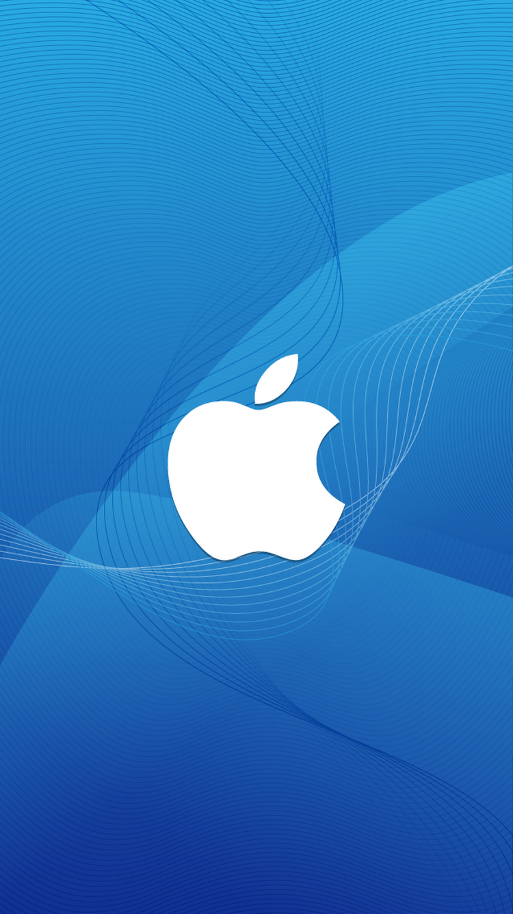 Apple Logo Wireframe Waves iPhone 6 Wallpaper