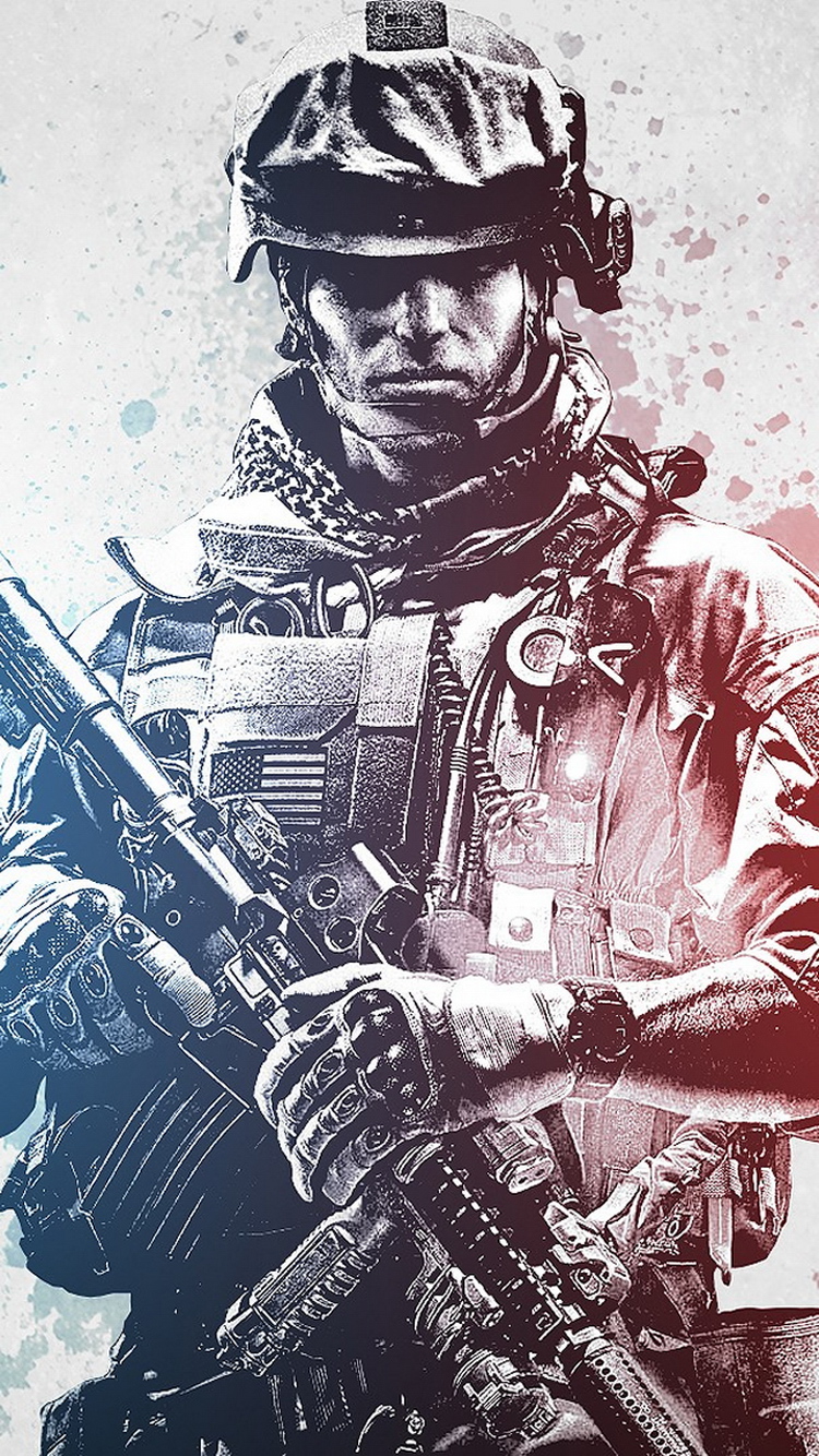 Battlefield 3 Soldier Illustration iPhone 6 Wallpaper