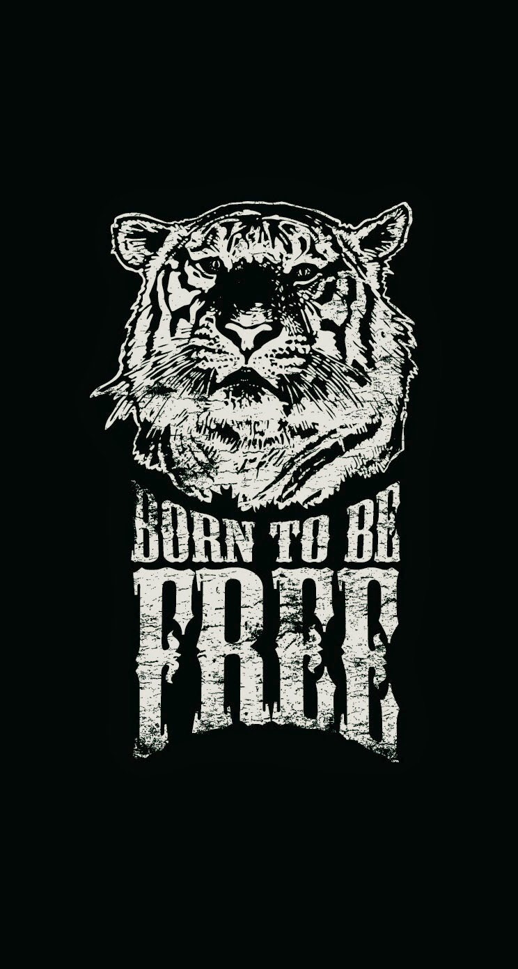 Born To Be Free Tiger Illustration iPhone 6 Plus HD Wallpaper