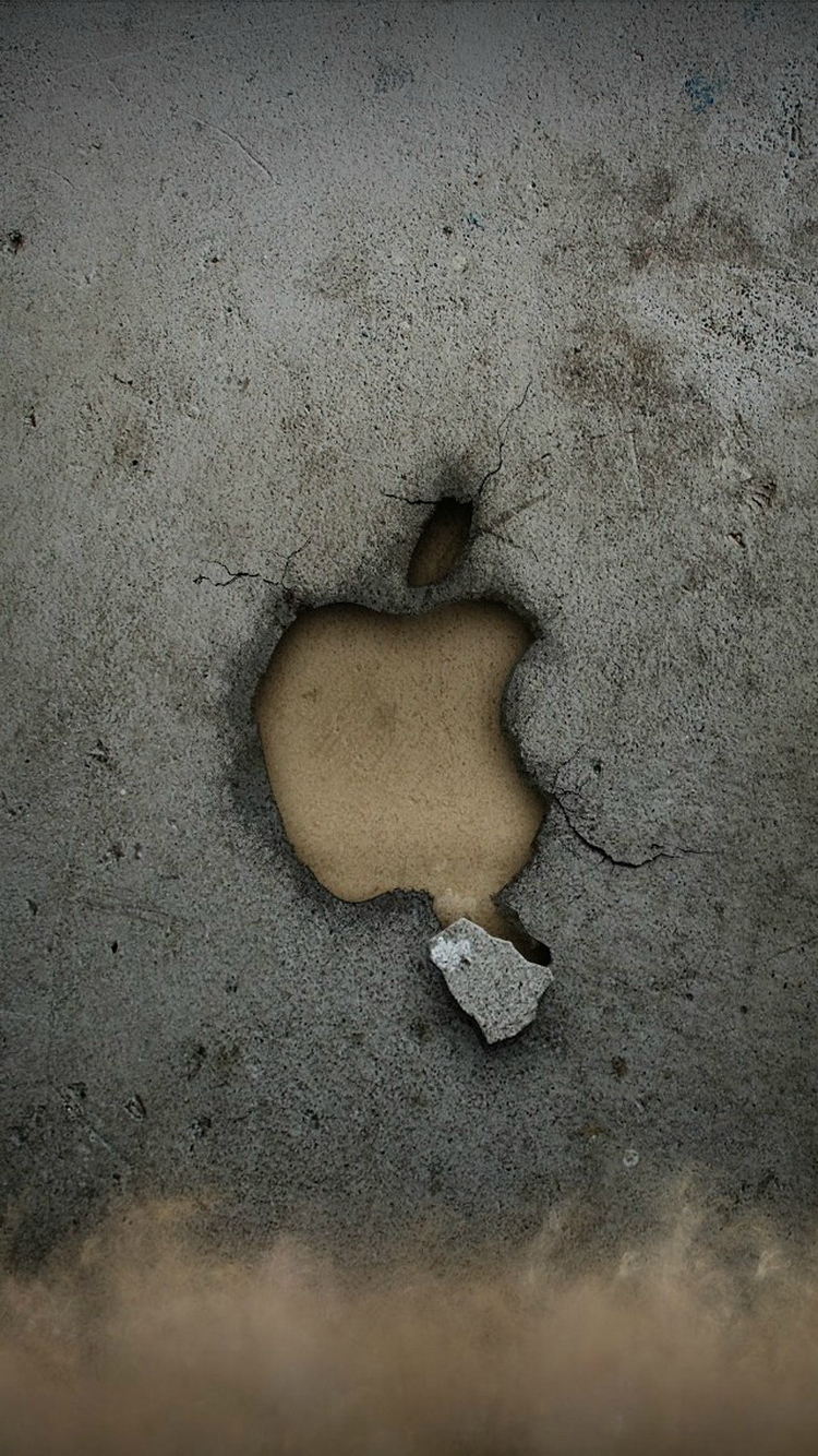 Broken Apple Logo Wall iPhone 6 Wallpaper