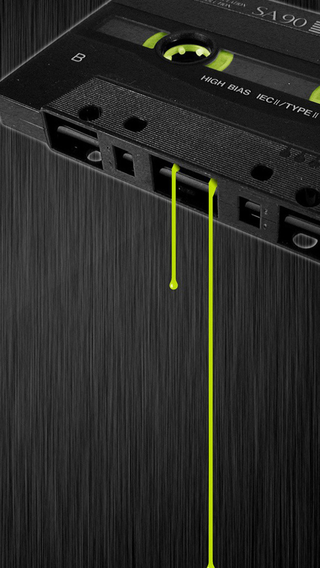 Cassette music dark tape drips iPhone 5s wallpaper