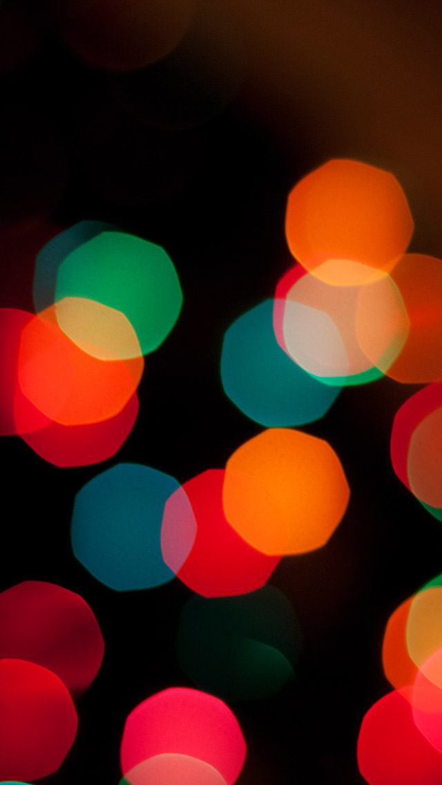 Christmas Holiday Lights Bokeh iPhone 5 Wallpaper