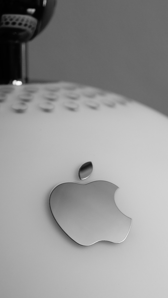 Clean Slate Metallic Apple Logo iPhone 5 Wallpaper