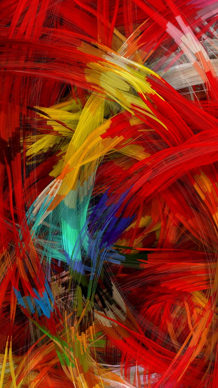 Colorful Digital Painting Strokes iPhone 6 Wallpaper