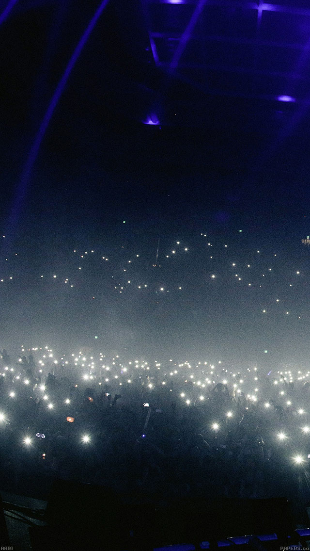 Concert People Crowd Flash Lights iPhone 5 Wallpaper