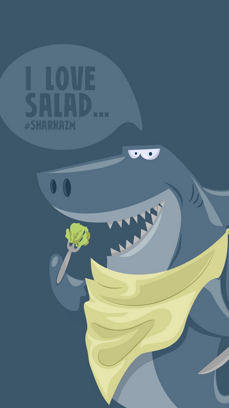 Funny Shark Illustration iPhone 6 Wallpaper
