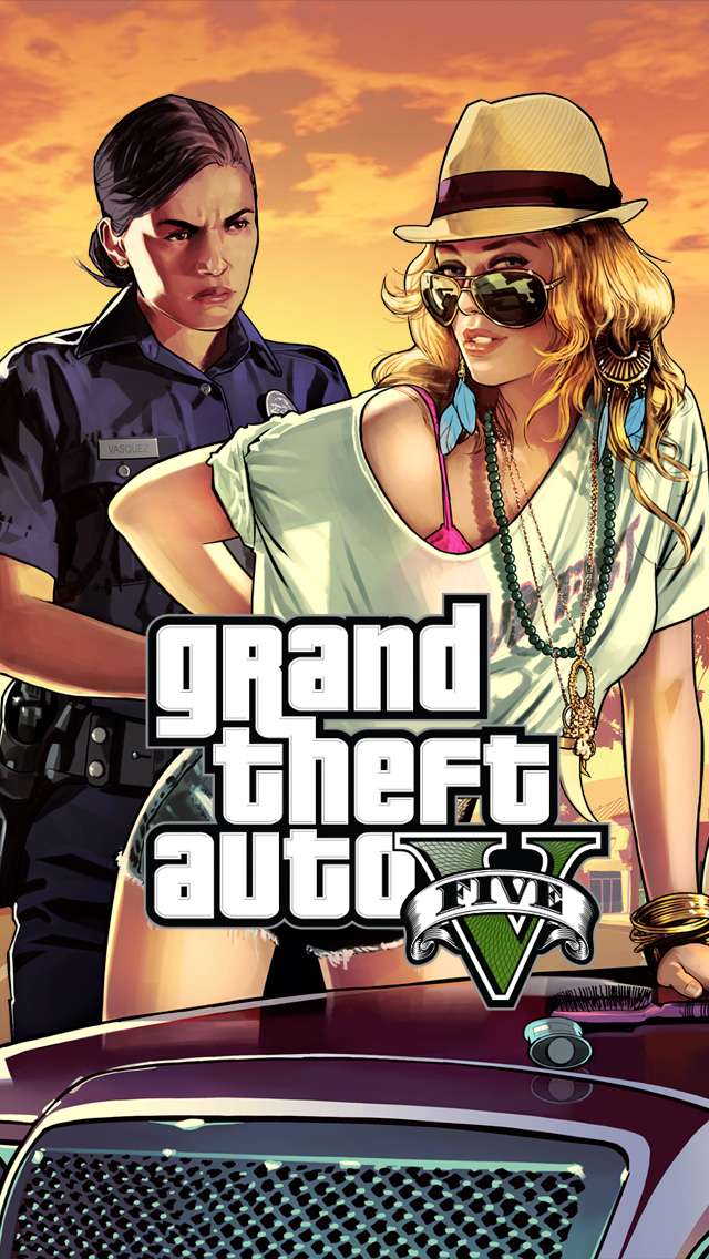 GTA 5 Woman Cop Frisk Me iPhone 5 Wallpaper