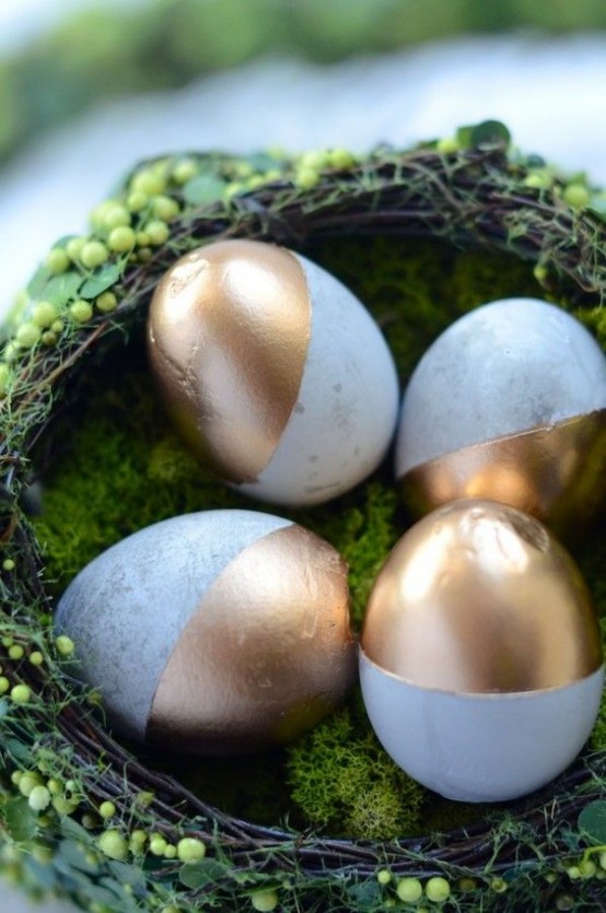 Gold And Copper Easter Decor Ideas 11
