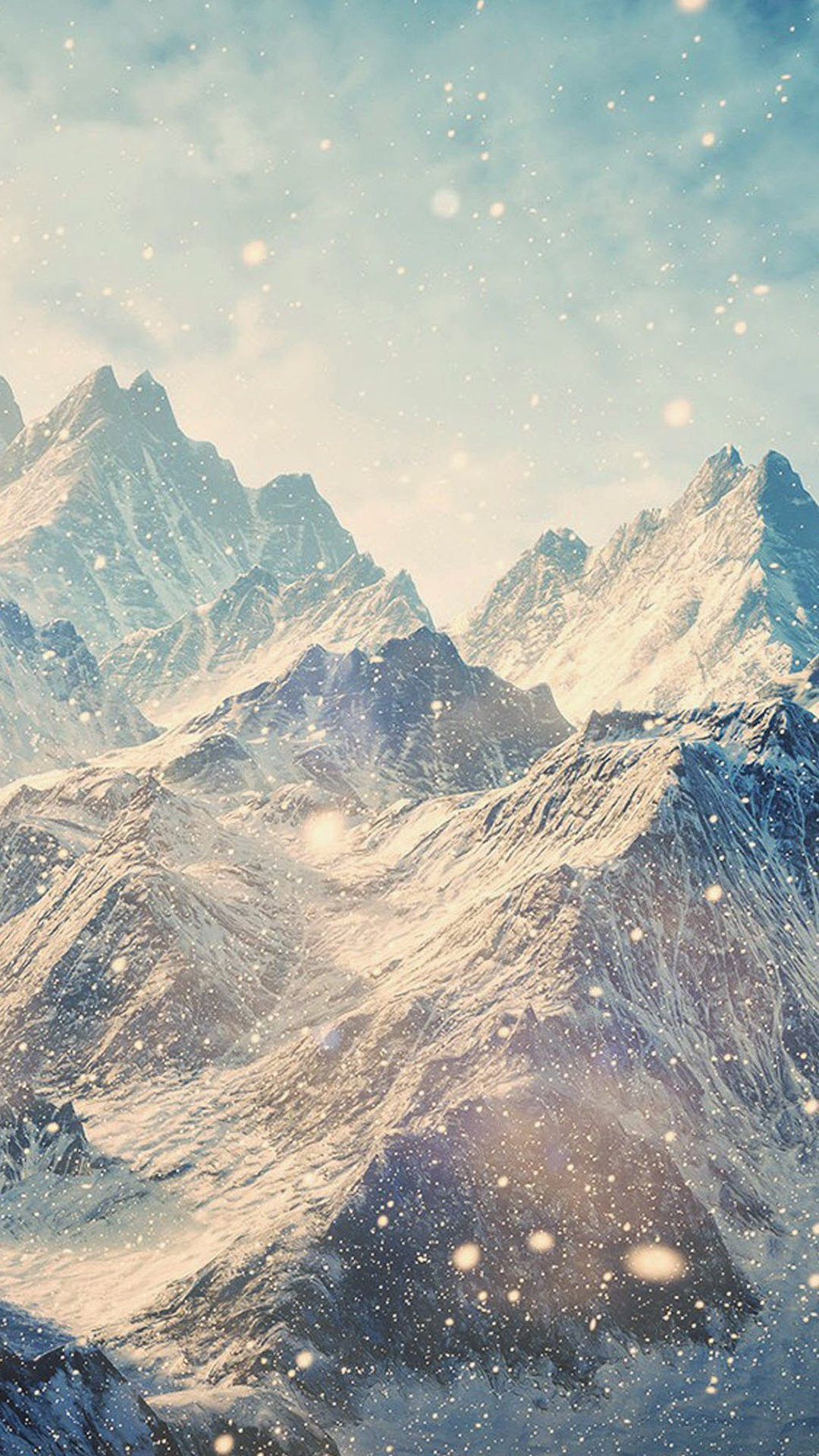 Himalayan Mountains Landscape Snowfall iPhone 6 wallpaper
