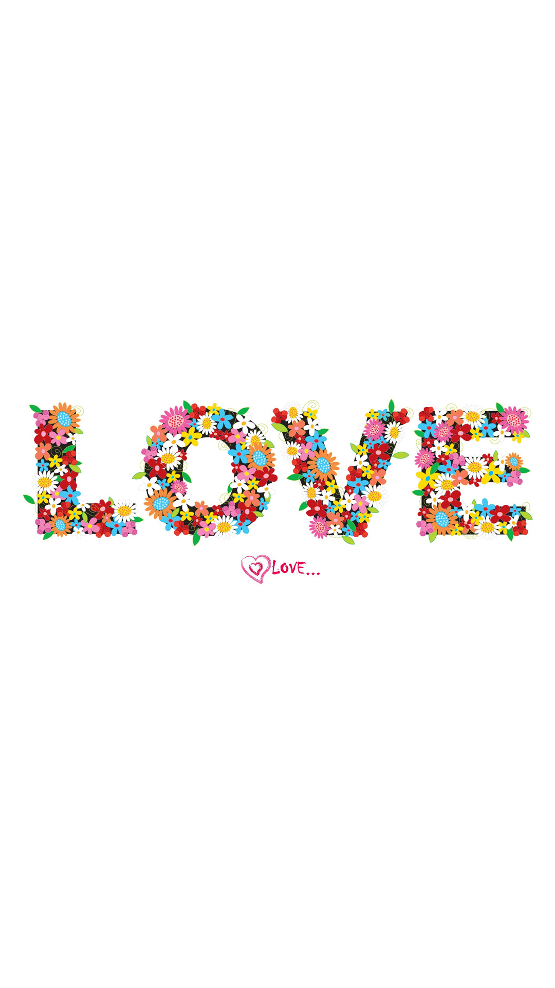 Love Floral Typography iPhone 6 Plus HD Wallpaper