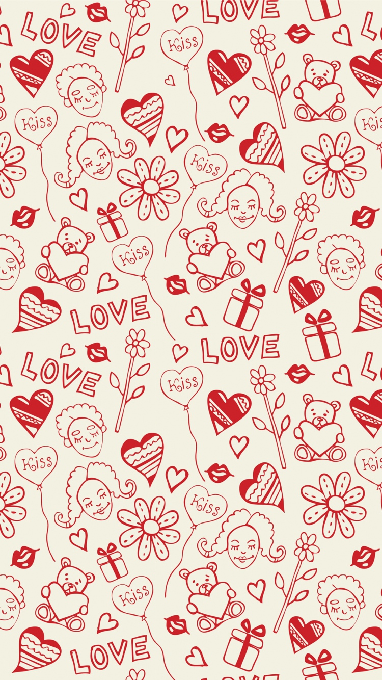 Love Valentines Pattern iPhone 6 Wallpaper
