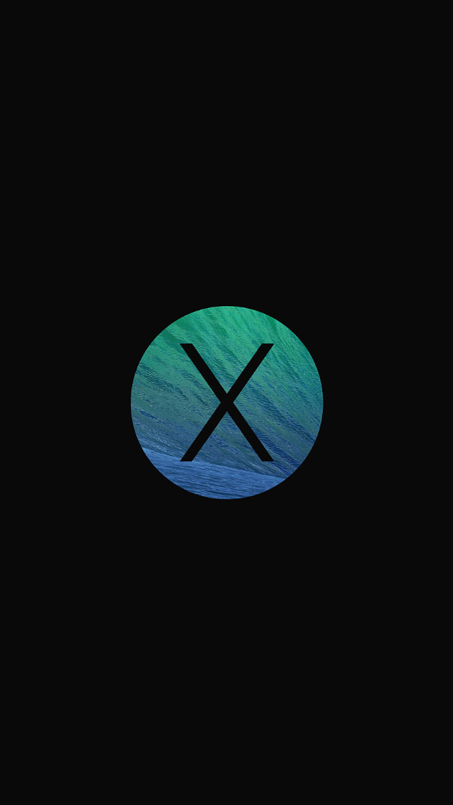 Mac OSX Mavericks Logo Black iPhone 5 Wallpaper