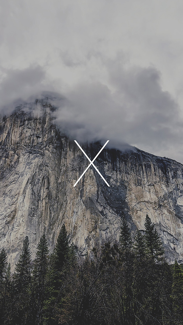 Mac OSX Yosemite Cliff Logo iPhone 5 Wallpaper