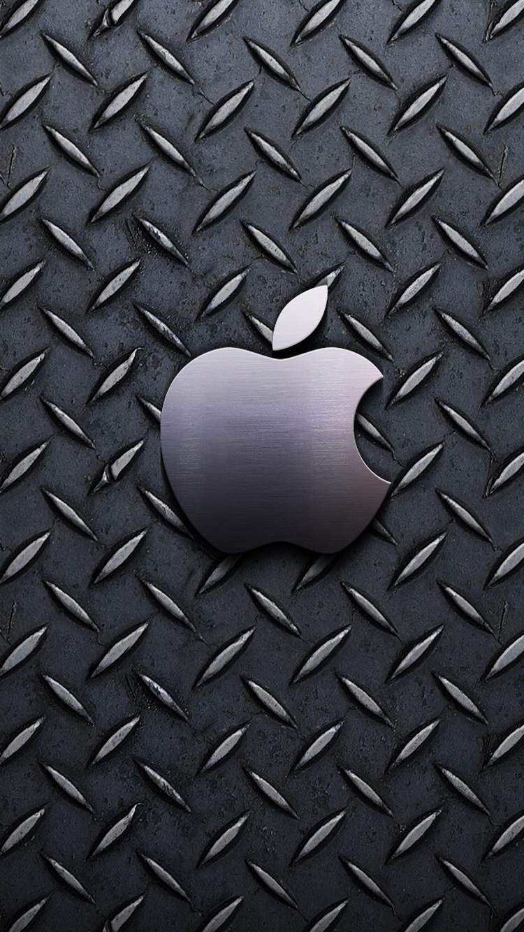 Metallic Pattern Apple Logo iPhone 6 Wallpaper
