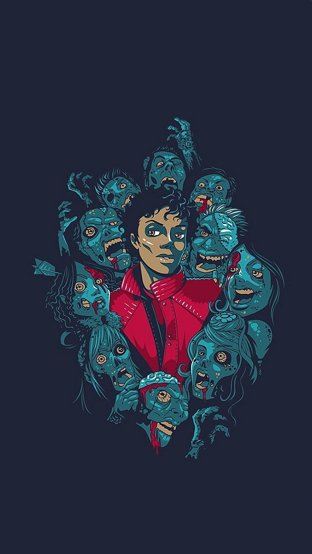 Michael Jackson Thriller Illustration iPhone 5 Wallpaper