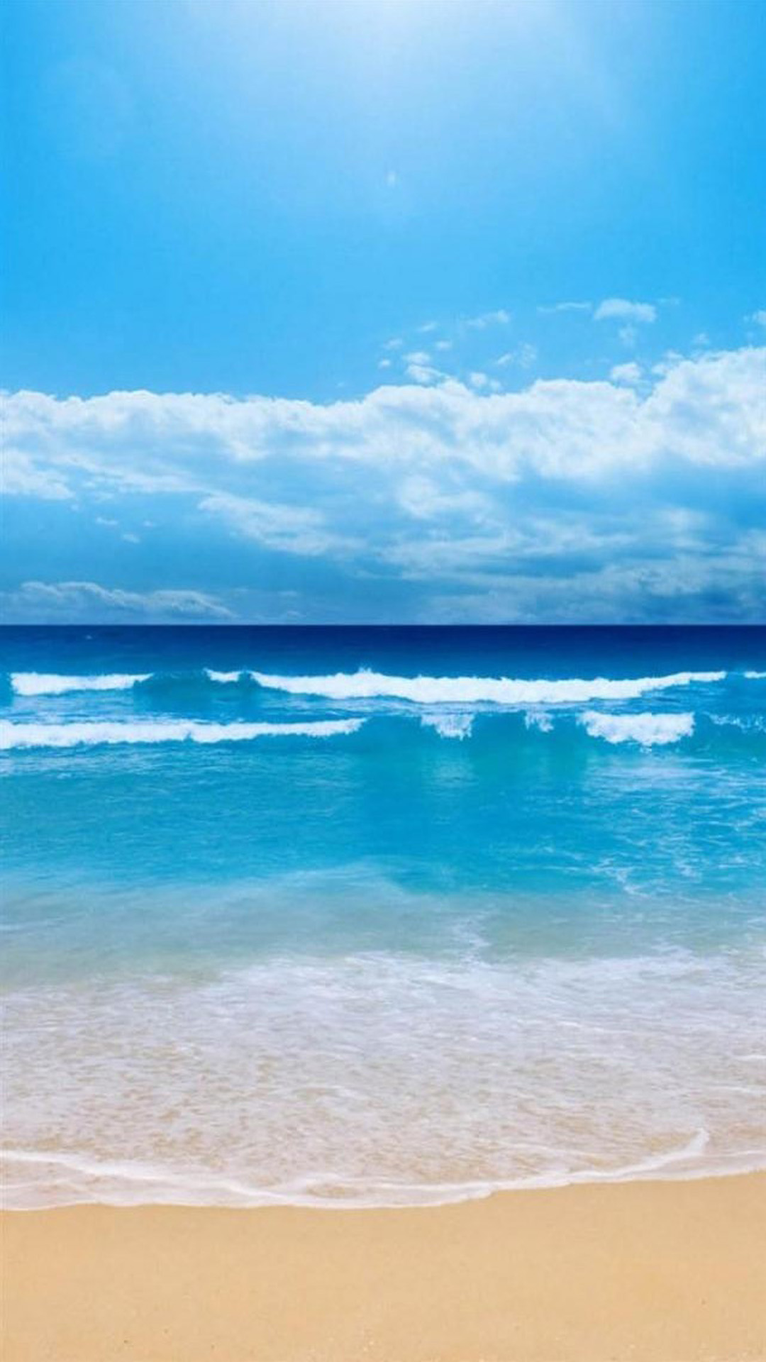 Nature Clear Ocean Beach Skyline iPhone 6 wallpaper