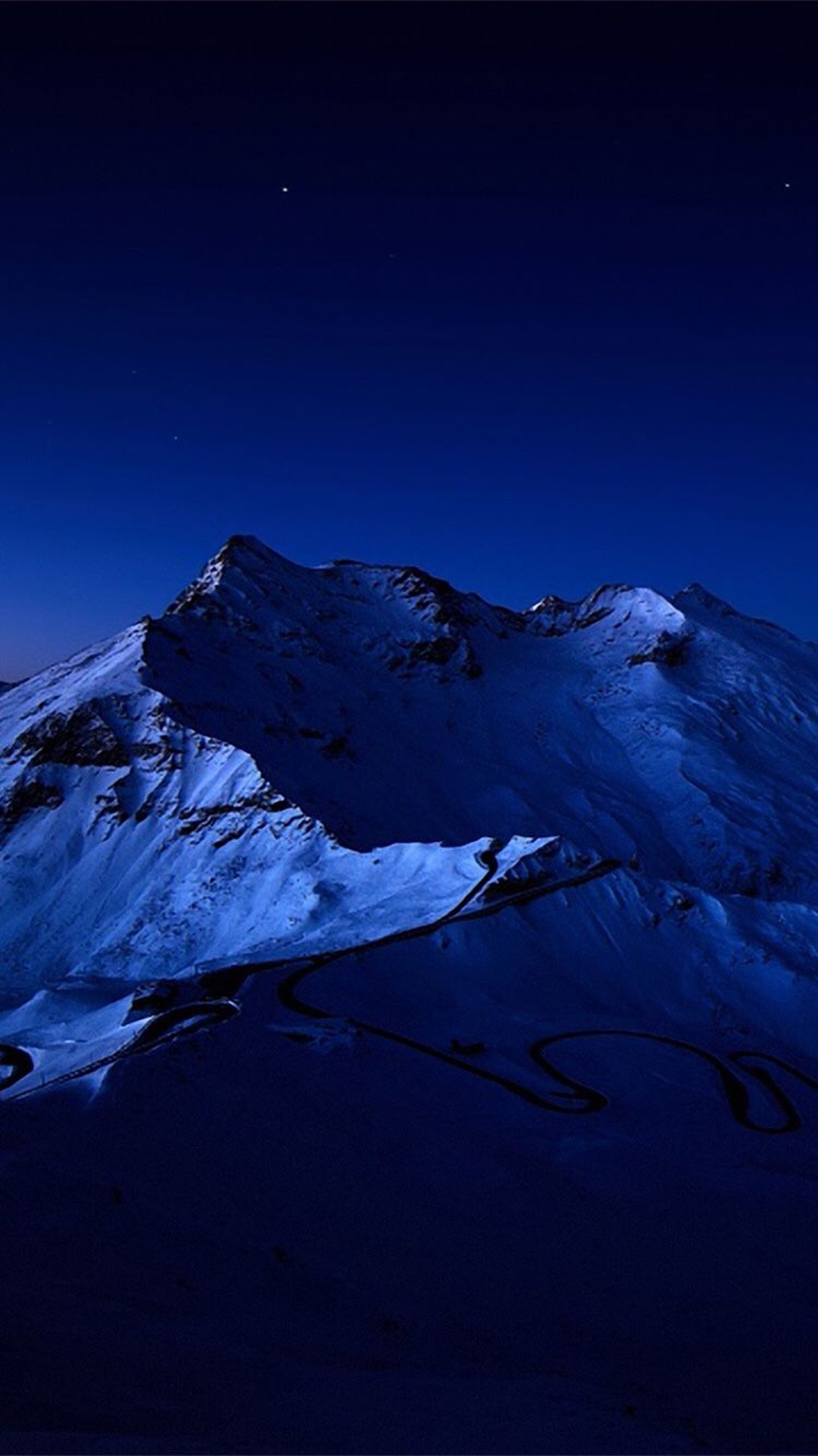 Night Sky Over Snow Mountain Peak iPhone 6 Plus HD Wallpaper