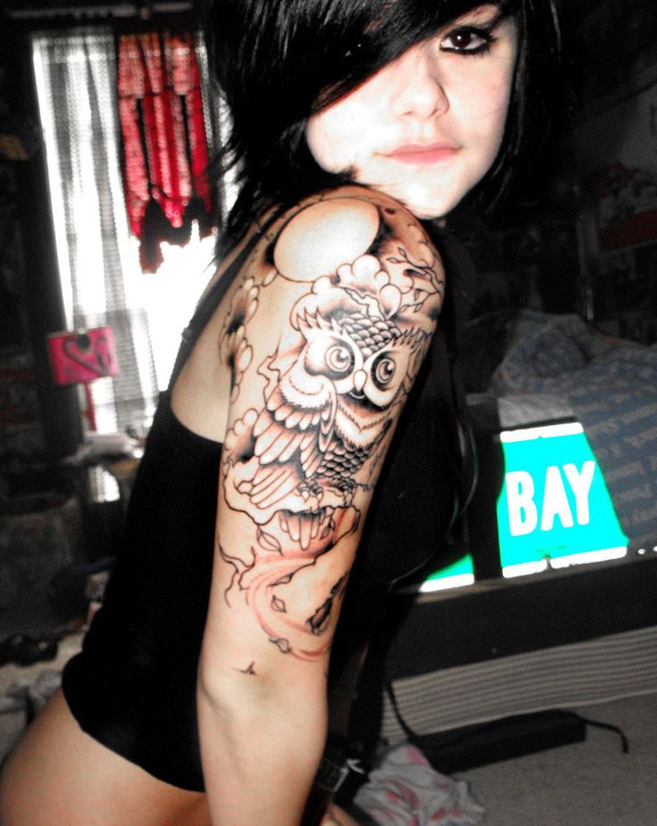 Owl Tattoo start for sleeve