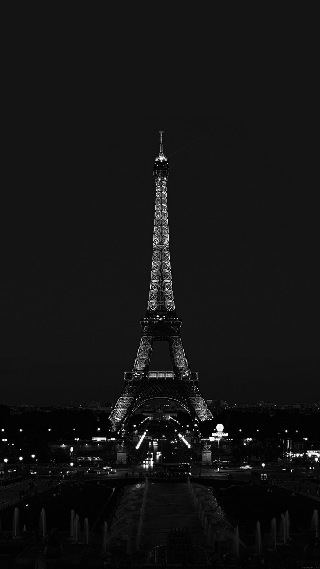 Paris Night France City Dark Eiffel Tower iPhone 6 wallpaper
