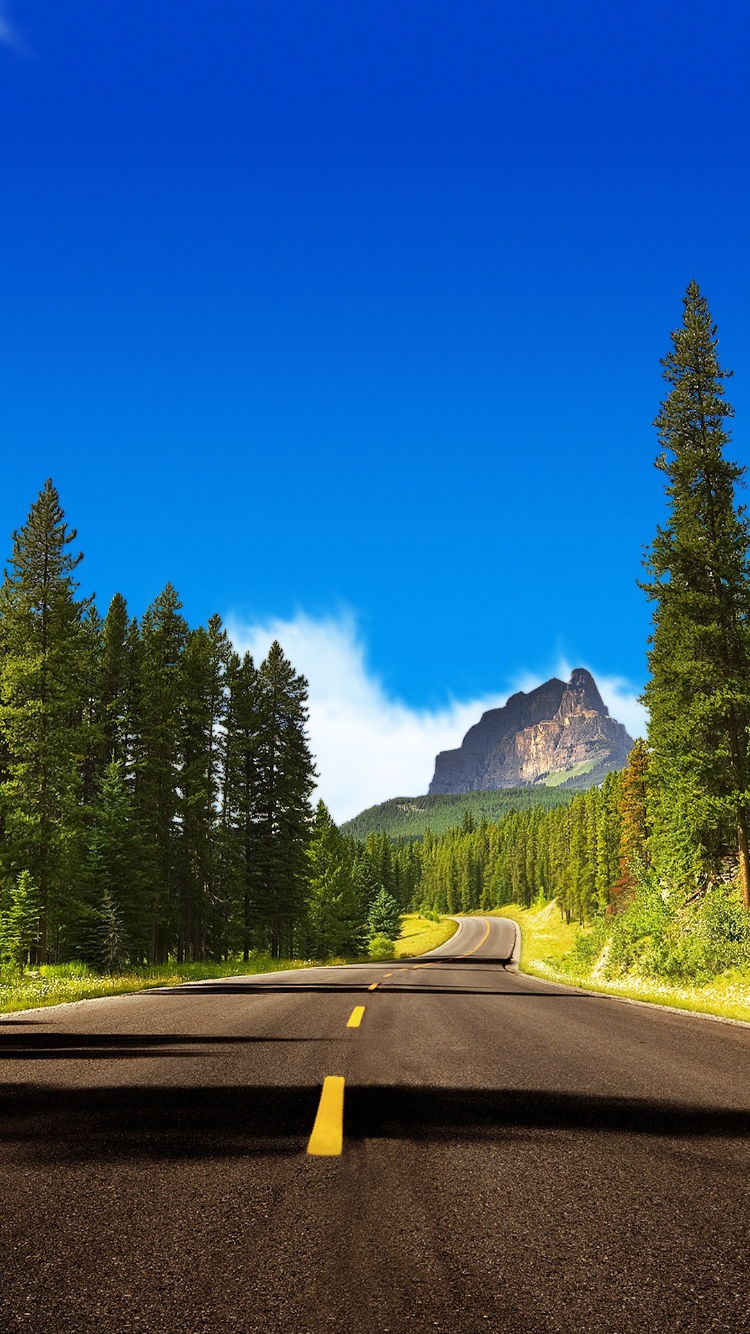 Road Wandering In Mountain Forest iPhone 6 wallpaper