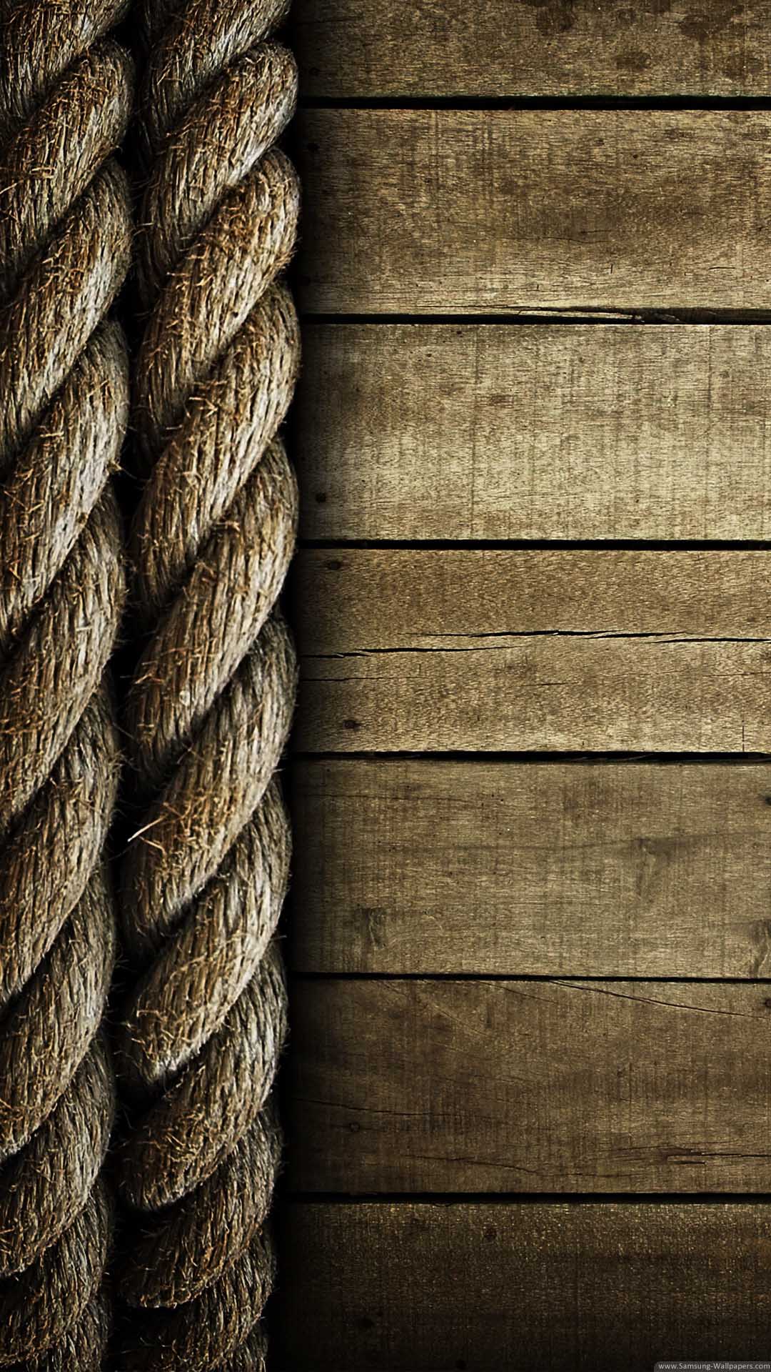 Rope And Wood Lockscreen Clean iPhone 6 Plus HD Wallpaper