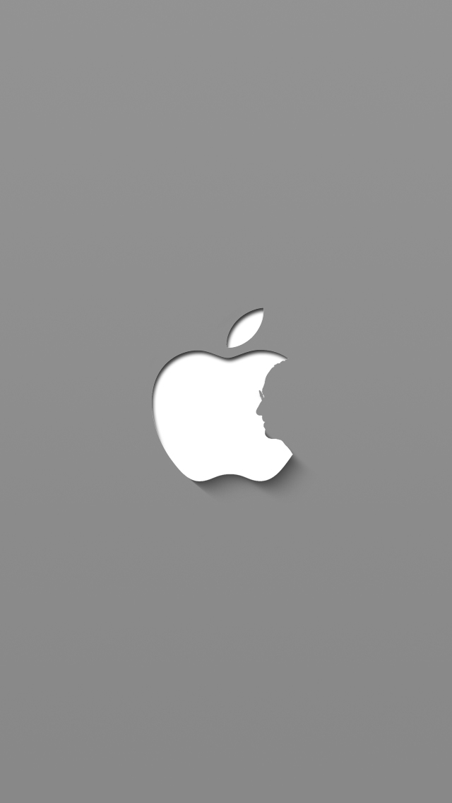 Steve Jobs Apple Logo Gray iPhone 5 Wallpaper